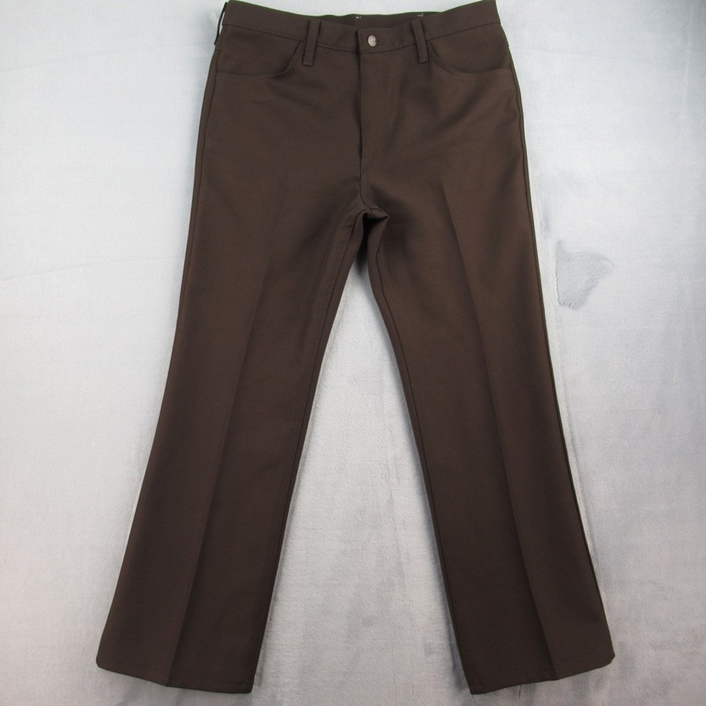 Wrangler 82BN Mens Brown Polyester Twill Western Dress Slacks Pants 36x30
